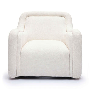 TOV Furniture Charli Cream Basketweave Chenille Swivel Chair – Modern Wabi-Sabi Accent for Stylish Comfort & Durability TOV-S69242