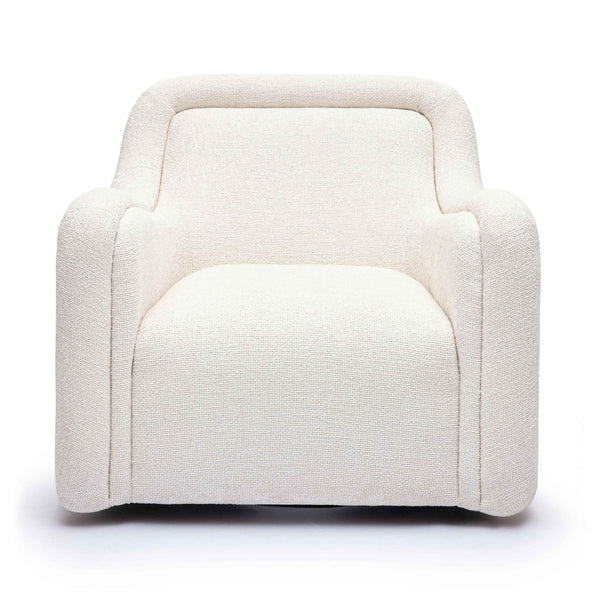 TOV Furniture Charli Cream Basketweave Chenille Swivel Chair – Modern Wabi-Sabi Accent for Stylish Comfort & Durability TOV-S69242