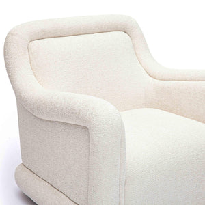 TOV Furniture Charli Cream Basketweave Chenille Swivel Chair – Modern Wabi-Sabi Accent for Stylish Comfort & Durability TOV-S69242