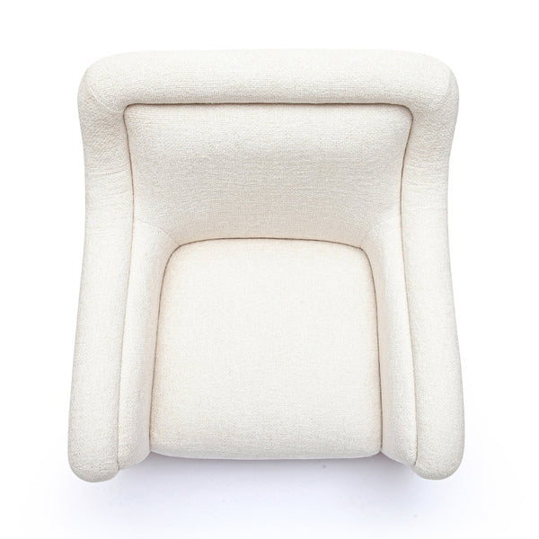 TOV Furniture Charli Cream Basketweave Chenille Swivel Chair – Modern Wabi-Sabi Accent for Stylish Comfort & Durability TOV-S69242