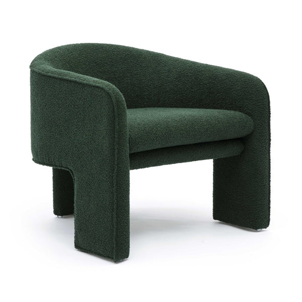 TOV Furniture Marla Boucle Accent Chair - Sculptural Design with Durable Upholstery for Modern Living Spaces Forest Green TOV-S69288