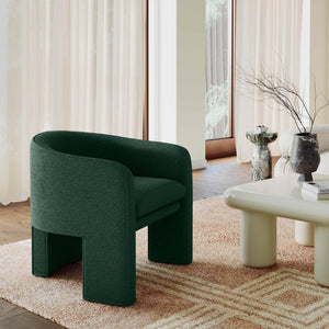 TOV Furniture Marla Boucle Accent Chair - Sculptural Design with Durable Upholstery for Modern Living Spaces Forest Green TOV-S69288