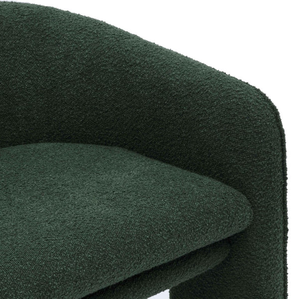 TOV Furniture Marla Boucle Accent Chair - Sculptural Design with Durable Upholstery for Modern Living Spaces Forest Green TOV-S69288