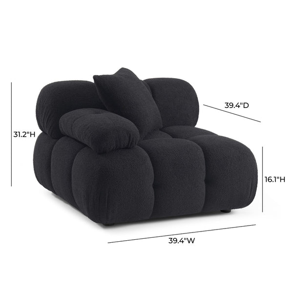 TOV Furniture Calliope Vegan Shearling Modular Corner Chair – Luxurious, Customizable Comfort for Modern Spaces TOV-S69301