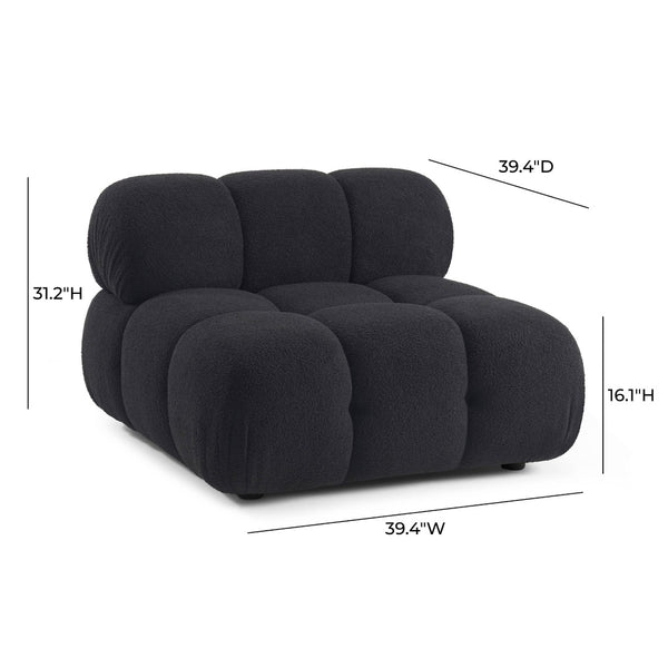 TOV Furniture Calliope Modular Armless Chair – Luxe Vegan Shearling Comfort & Customizable Seating Solutions TOV-S69302