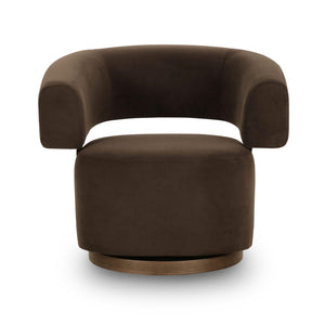 TOV Furniture River Chocolate Brown Velvet Swivel Accent Chair - Modern Design, Cozy Comfort & Durable Elegance! TOV-S69313