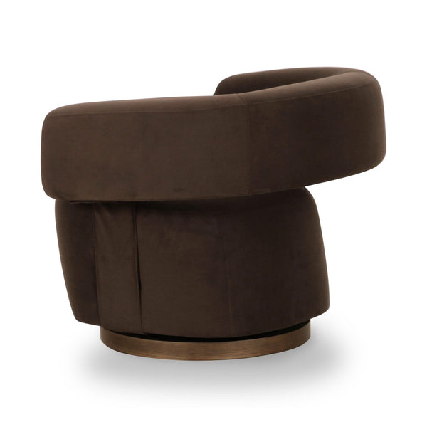 TOV Furniture River Chocolate Brown Velvet Swivel Accent Chair - Modern Design, Cozy Comfort & Durable Elegance! TOV-S69313