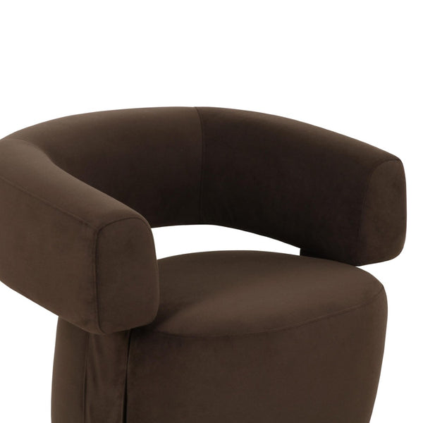 TOV Furniture River Chocolate Brown Velvet Swivel Accent Chair - Modern Design, Cozy Comfort & Durable Elegance! TOV-S69313