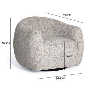 TOV Furniture Judy Black and White Swivel Chair - Elegant Art Deco Design with Plush Comfort and Easy-Clean Fabric TOV-S69355