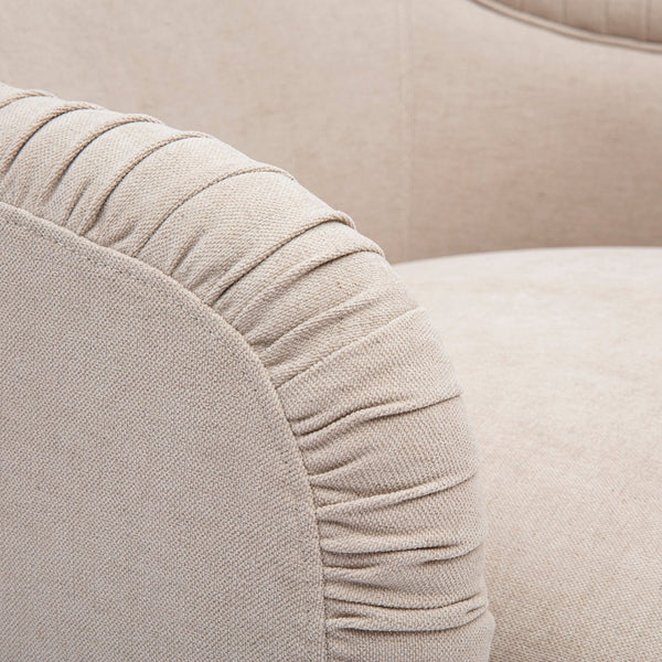 TOV Furniture Pamela Tan Chenille Tassel Lounge Chair - Elegant Comfort for Living Rooms & Boutique Spaces, Easy-Clean! TOV-S69394