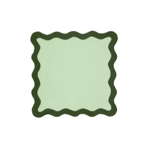 Scalloped Edge Olive Green Linen Napkin - Set of 4 TOV-T18611 TOV Furniture