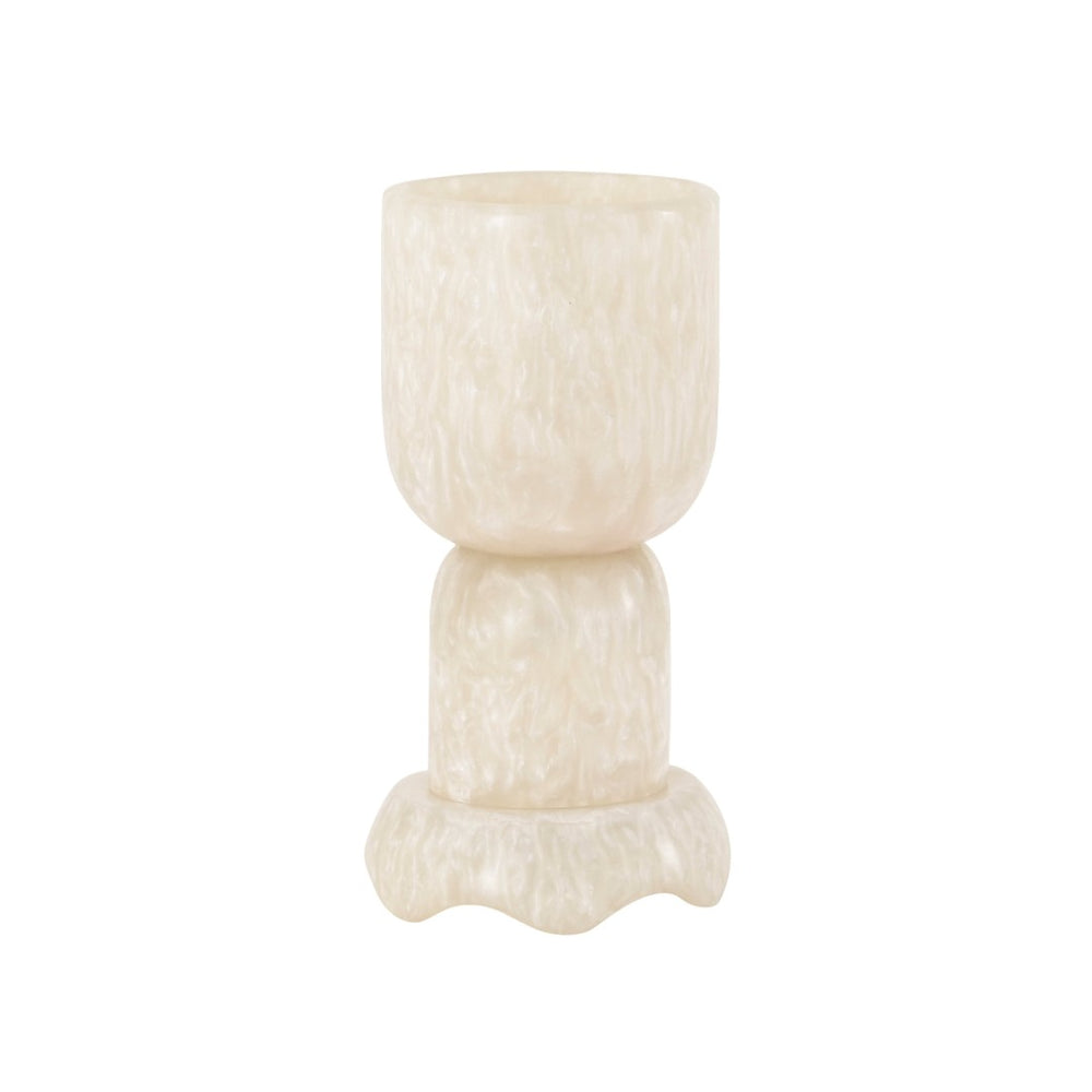 TOV Furniture Platform Swirl Resin Kiddush Cup - Handcrafted Modern Ritual Piece for Stylish Shabbat Celebrations Tan TOV-T18617