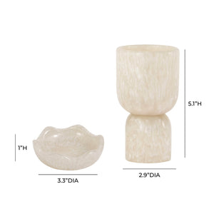 TOV Furniture Platform Swirl Resin Kiddush Cup - Handcrafted Modern Ritual Piece for Stylish Shabbat Celebrations Tan TOV-T18617