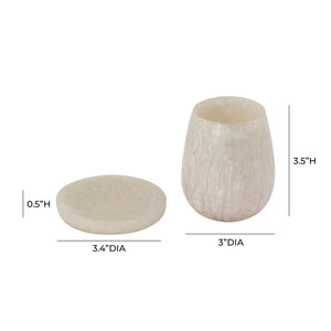 TOV Furniture Rounded Swirl Resin Kiddush Cup – Handcrafted Elegance for Your Shabbat Table Blessings and More! Tan TOV-T18614