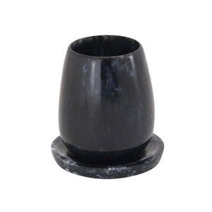 Rounded Black Swirl Resin Kiddush Cup TOV-T18616 TOV Furniture