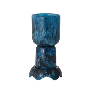 TOV Furniture Platform Swirl Resin Kiddush Cup - Handcrafted Modern Ritual Piece for Stylish Shabbat Celebrations Blue TOV-T18618