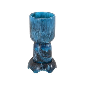 TOV Furniture Platform Swirl Resin Kiddush Cup - Handcrafted Modern Ritual Piece for Stylish Shabbat Celebrations Blue TOV-T18618