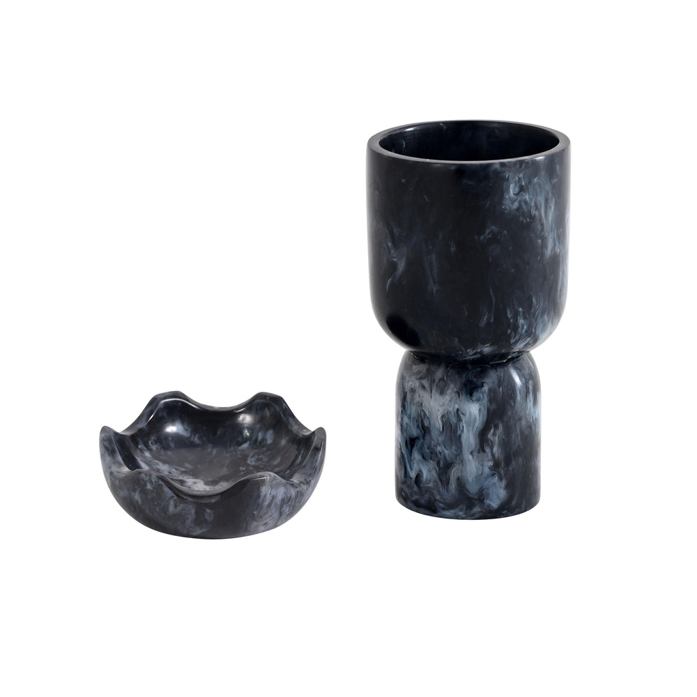 Platform Black Swirl Resin Kiddush Cup TOV-T18619 TOV Furniture