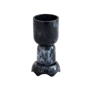 TOV Furniture Platform Swirl Resin Kiddush Cup - Handcrafted Modern Ritual Piece for Stylish Shabbat Celebrations Black TOV-T18619