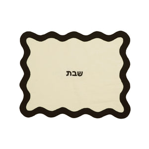 TOV Cream & Black Wavy Challah Cover TOV-T18651 TOV Furniture