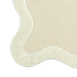 TOV Furniture Wavy Challah Cover - Handcrafted Modern Design for Shabbat Tables with Elegant Scalloped Edge Taupe TOV-T18652