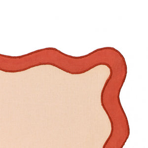 TOV Furniture Scalloped Edge Cotton Placemats - Set of 4 Chic, Durable, and Stylish for Modern Table Settings Orange/Rust TOV-T18678