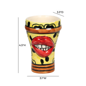 TOV Furniture Velma 'Flirty' Ceramic Glasses - Playful Hand-Painted Tumblers for Fun Gatherings & Home Decor TOV-T18761