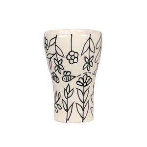 TOV Furniture Velma Ceramic Glasses Set of 4 - Hand-Painted Goofy Designs for Fun Sips & Unique Gifting TOV-T18763