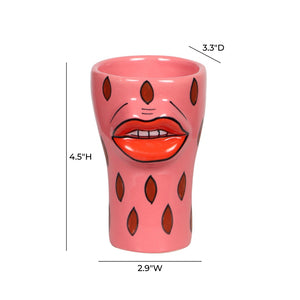 TOV Furniture Velma Playful Hand-Painted Ceramic Glasses Set of 4 – Unique Drinkware for Fun Gatherings & Gifts TOV-T18765