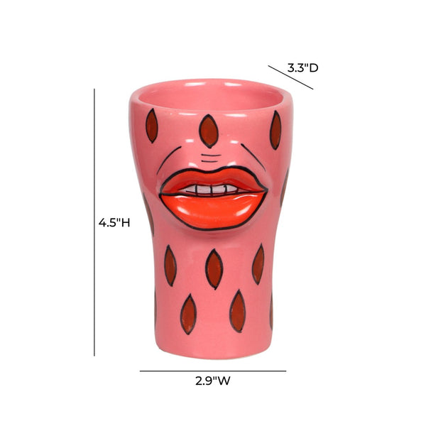 TOV Furniture Velma Playful Hand-Painted Ceramic Glasses Set of 4 – Unique Drinkware for Fun Gatherings & Gifts TOV-T18765