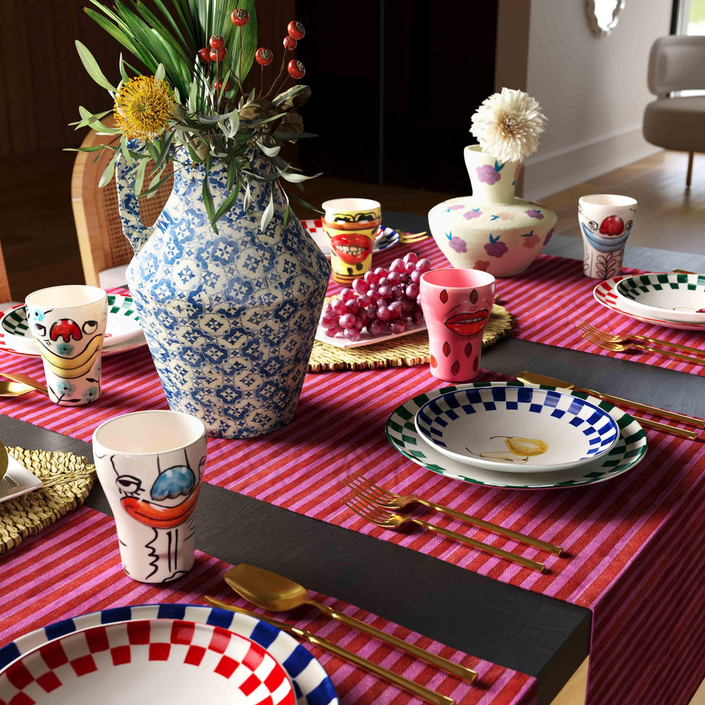 Tov Furniture Velma Collection - Playful Set Of 5 Hand-painted Ceramic Glasses With Unique Character Designs Multi Ceramic Tov-t18766