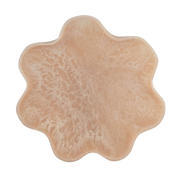 TOV Furniture Mera Grapefruit Pink Resin Star Tray - Handmade Accent for Tabletop, Catchall, or Serving Needs TOV-T18873