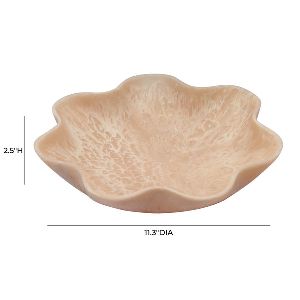 TOV Furniture Mera Grapefruit Pink Resin Star Tray - Handmade Accent for Tabletop, Catchall, or Serving Needs TOV-T18873