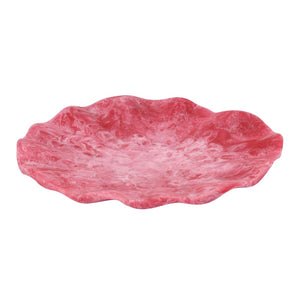 TOV Furniture Mera Resin Petal Tray - Unique Sculptural Accent for Serving, Organizing, or Home Decor Styling Red TOV-T18874