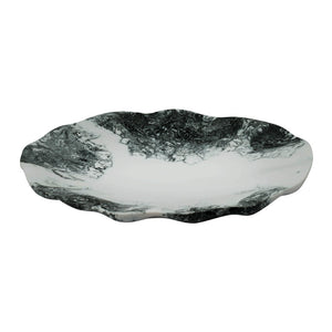 TOV Furniture Mera Resin Petal Tray - Unique Sculptural Accent for Serving, Organizing, or Home Decor Styling Black and White TOV-T18875