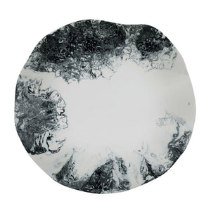 TOV Furniture Mera Resin Petal Tray - Unique Sculptural Accent for Serving, Organizing, or Home Decor Styling Black and White TOV-T18875