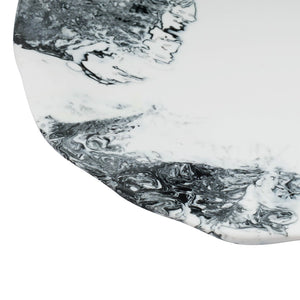 TOV Furniture Mera Resin Petal Tray - Unique Sculptural Accent for Serving, Organizing, or Home Decor Styling Black and White TOV-T18875