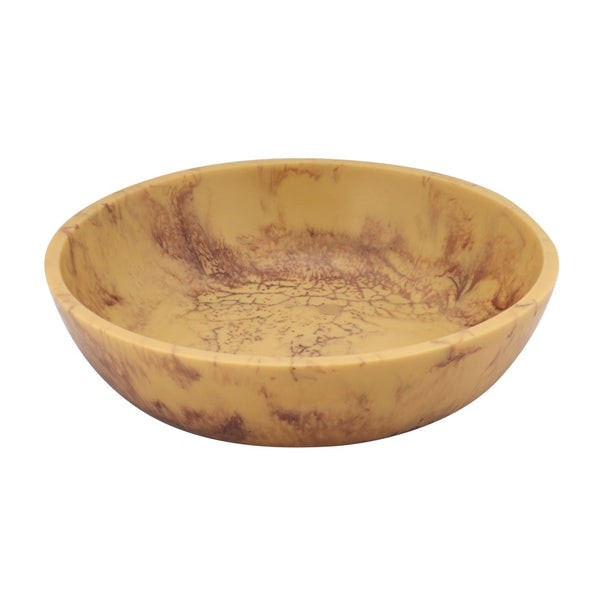 TOV Furniture Mera Resin Serving Bowl - Handmade Artful Centerpiece for Tabletop Decor and Functional Serveware Mustard Yellow TOV-T18876
