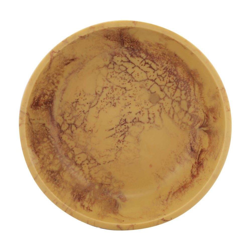 TOV Furniture Mera Resin Serving Bowl - Handmade Artful Centerpiece for Tabletop Decor and Functional Serveware Mustard Yellow TOV-T18876