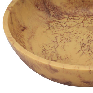 TOV Furniture Mera Resin Serving Bowl - Handmade Artful Centerpiece for Tabletop Decor and Functional Serveware Mustard Yellow TOV-T18876