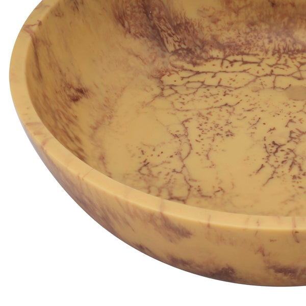 TOV Furniture Mera Resin Serving Bowl - Handmade Artful Centerpiece for Tabletop Decor and Functional Serveware Mustard Yellow TOV-T18876