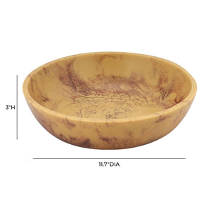 TOV Furniture Mera Resin Serving Bowl - Handmade Artful Centerpiece for Tabletop Decor and Functional Serveware Mustard Yellow TOV-T18876
