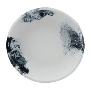 TOV Furniture Mera Resin Serving Bowl - Handmade Artful Centerpiece for Tabletop Decor and Functional Serveware Black and White TOV-T18877