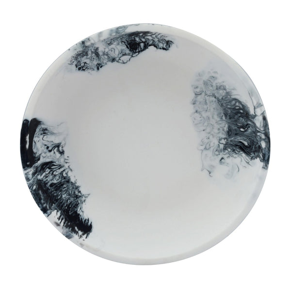 TOV Furniture Mera Resin Serving Bowl - Handmade Artful Centerpiece for Tabletop Decor and Functional Serveware Black and White TOV-T18877