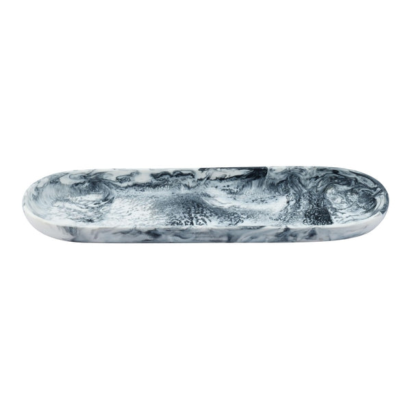 TOV Furniture Mera Black & White Long Resin Serving Platter - Unique Handcrafted Design for Stylish Entertaining TOV-T18878