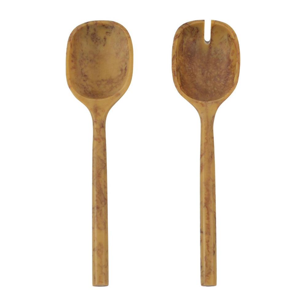 TOV Furniture Mera Resin Serving Spoons - Stylish Set of 2 for Elegant Entertaining and Everyday Dining Delight Mustard Yellow TOV-T18879