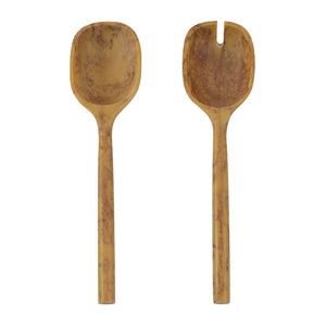 TOV Furniture Mera Resin Serving Spoons - Stylish Set of 2 for Elegant Entertaining and Everyday Dining Delight Mustard Yellow TOV-T18879