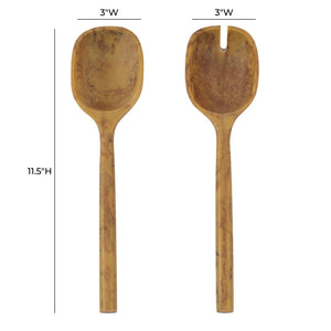 TOV Furniture Mera Resin Serving Spoons - Stylish Set of 2 for Elegant Entertaining and Everyday Dining Delight Mustard Yellow TOV-T18879