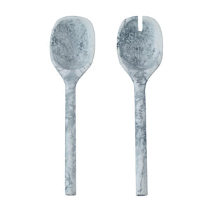 TOV Furniture Mera Resin Serving Spoons - Stylish Set of 2 for Elegant Entertaining and Everyday Dining Delight Black and White TOV-T18880
