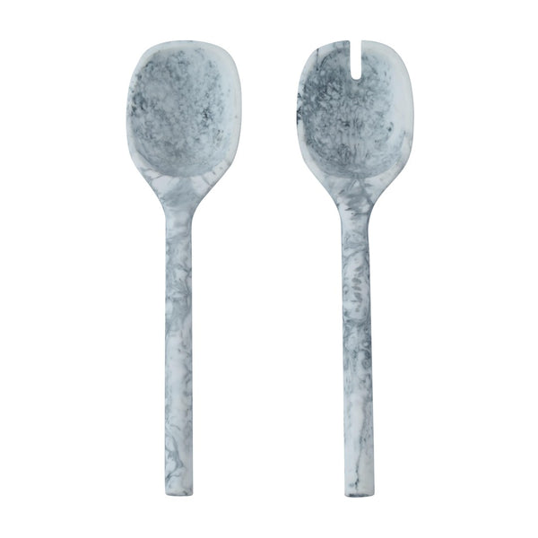 TOV Furniture Mera Resin Serving Spoons - Stylish Set of 2 for Elegant Entertaining and Everyday Dining Delight Black and White TOV-T18880